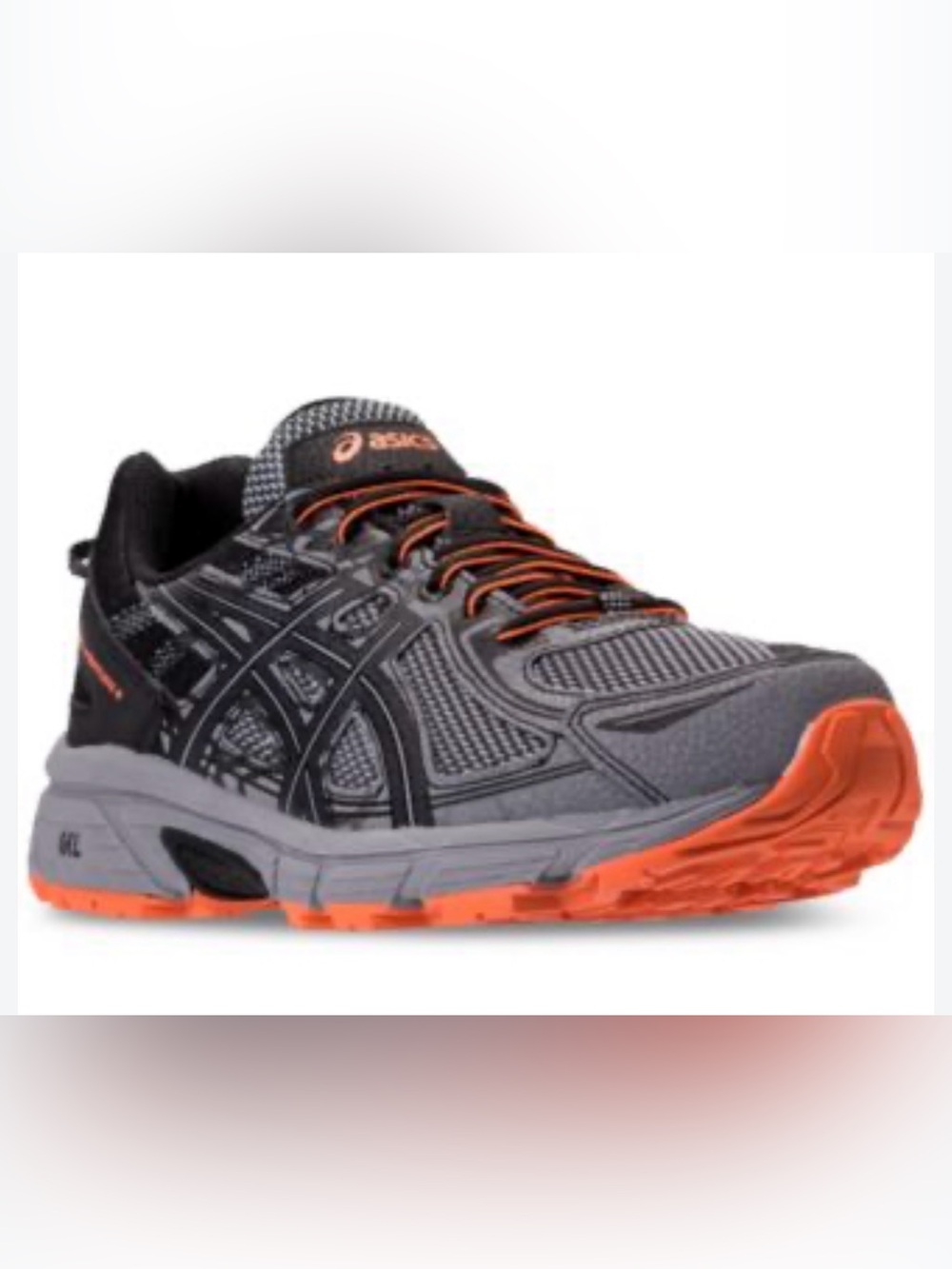 Men’s ASICS GEL-Venture 6 Trail Running Sneakers Grey and Orange
